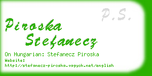 piroska stefanecz business card